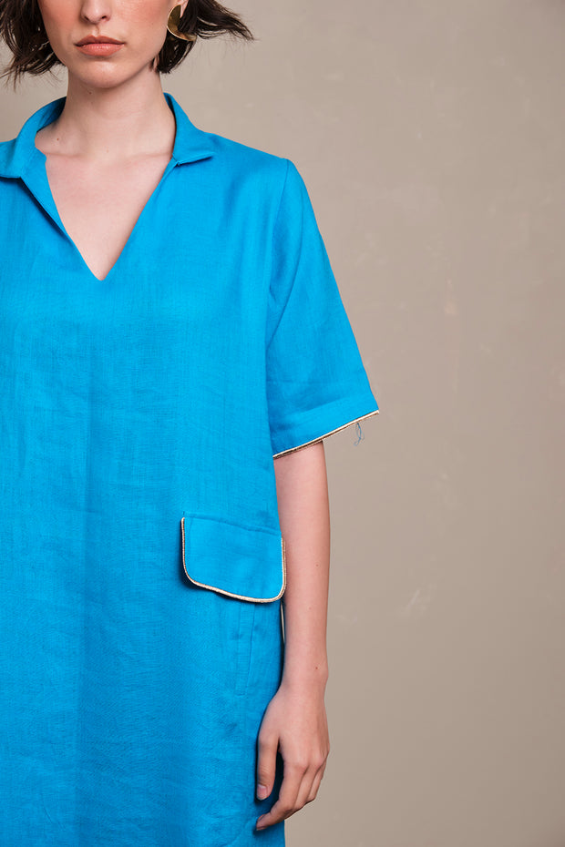 LINEN Kaftan- BLUE