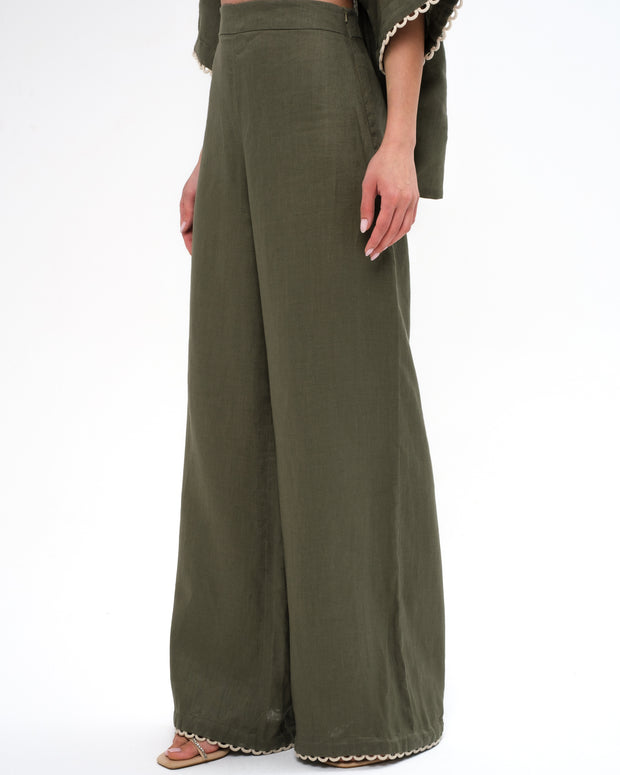 ROSALIE LINEN SET - OLIVE GREEN
