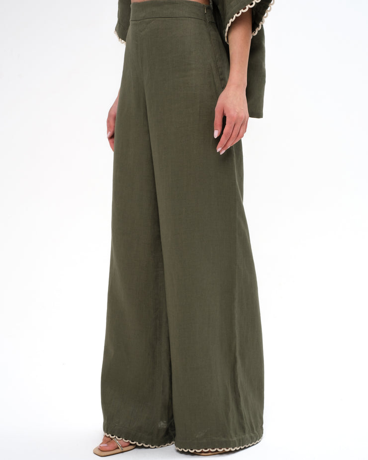 ROSALIE LINEN SET - OLIVE GREEN