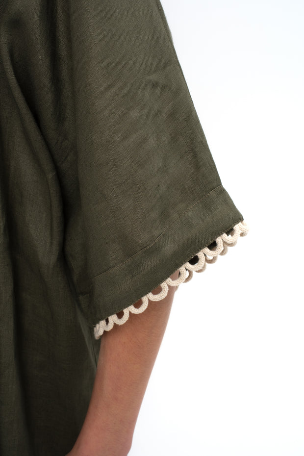 ROSALIE LINEN SET - OLIVE GREEN