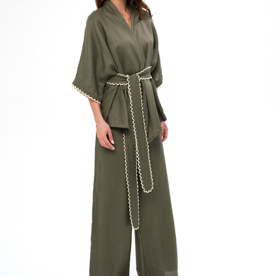 ROSALIE LINEN SET - OLIVE GREEN