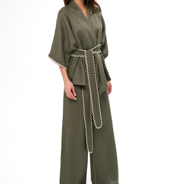 ROSALIE LINEN SET - OLIVE GREEN