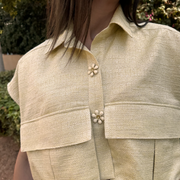 OVERSIZED Pockets Vest Metallic Yellow
