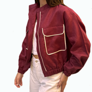 PIPED BOMBER - Burgundy