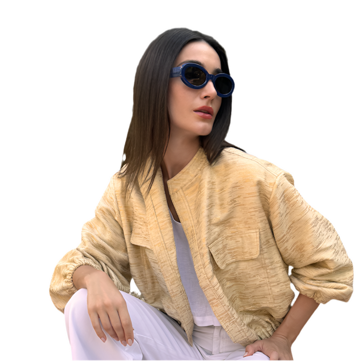 BOMBER Metallic Jacket Gold