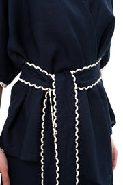 ROSALIE LINEN SET - NAVY
