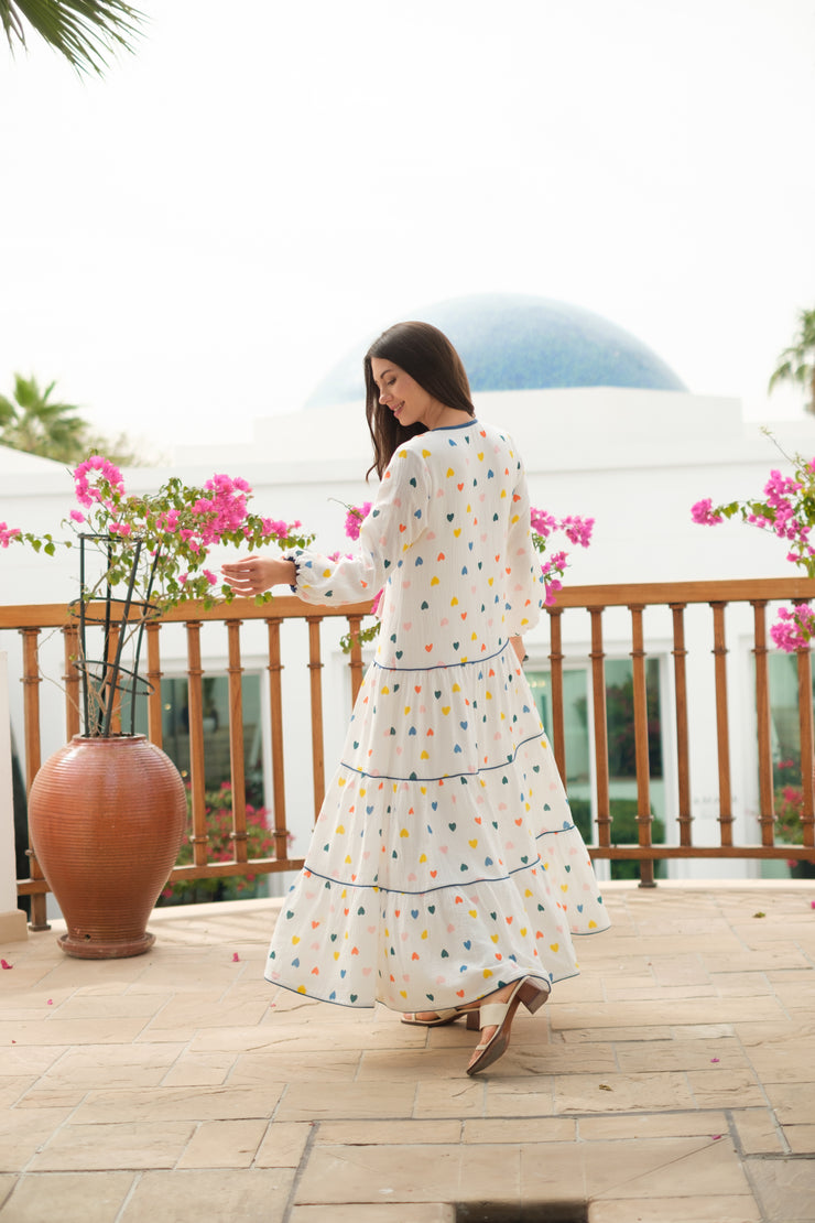 The Colorful Hearts Kaftan