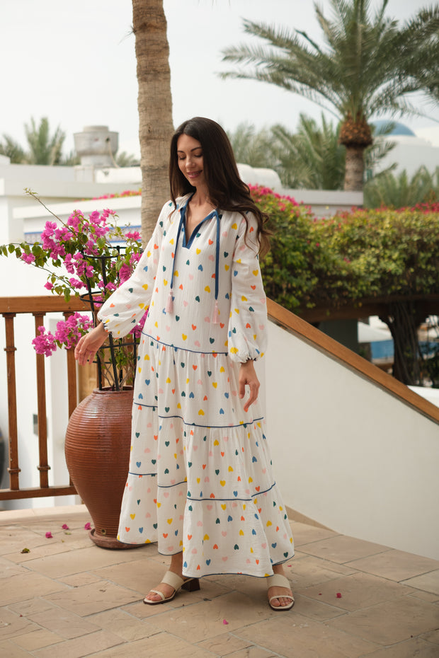 The Colorful Hearts Kaftan