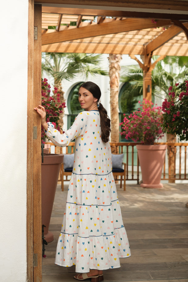 The Colorful Hearts Kaftan