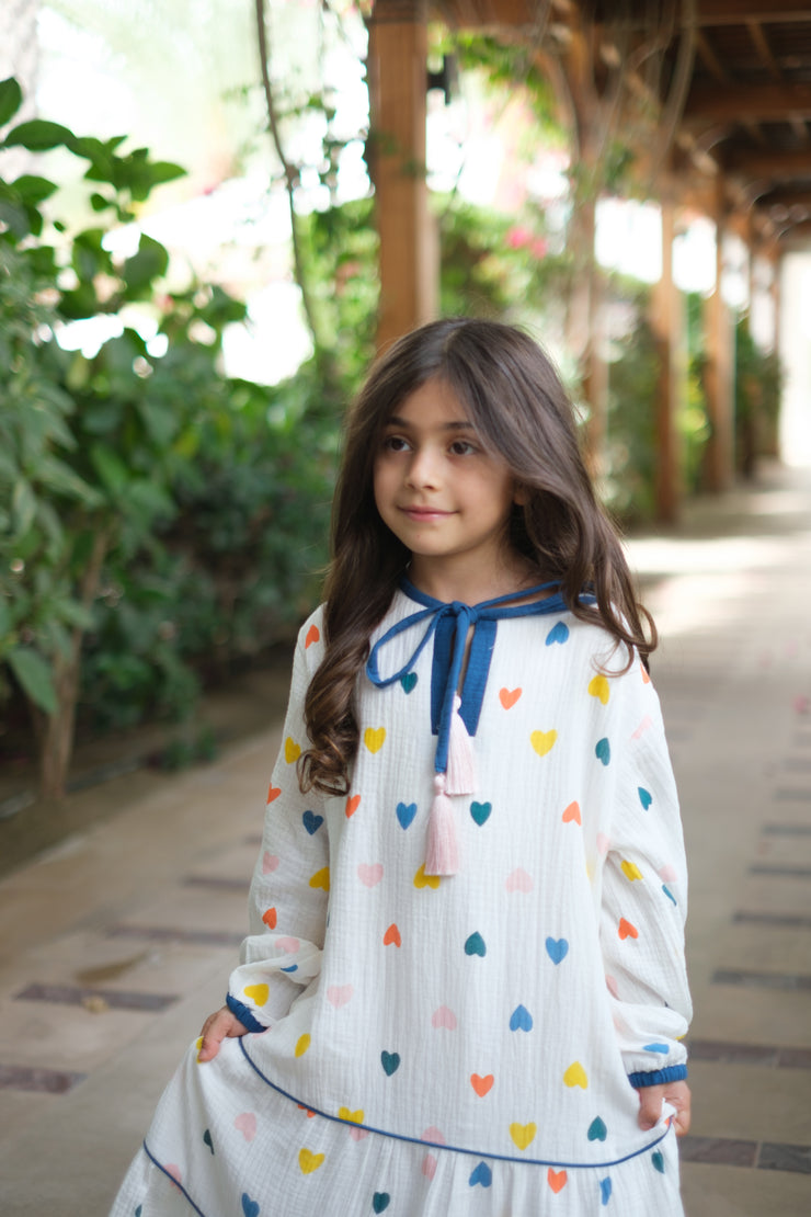 The Colorful Hearts Kaftan (KIDS)
