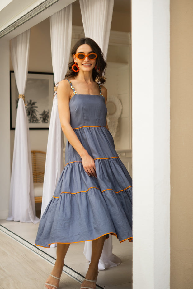 EMMA DRESS- DENIM BLUE