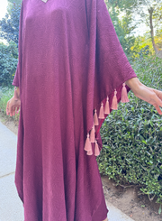 TASSELS Kaftan- Burgundy