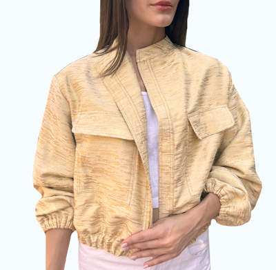 BOMBER Metallic Jacket Gold