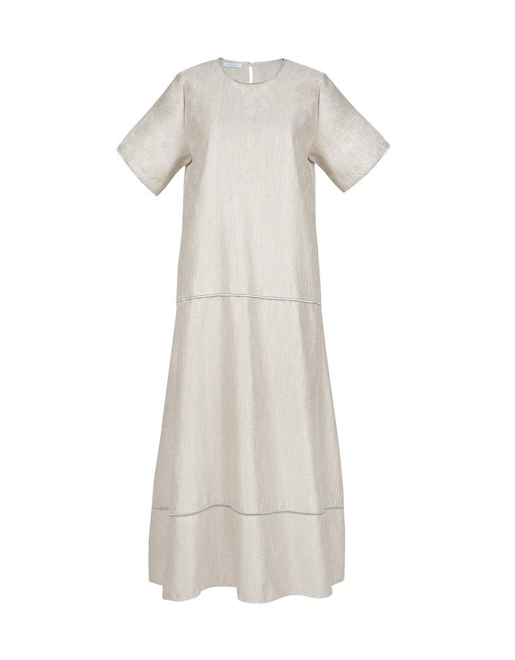 Shirt Cut Kaftan - Silver