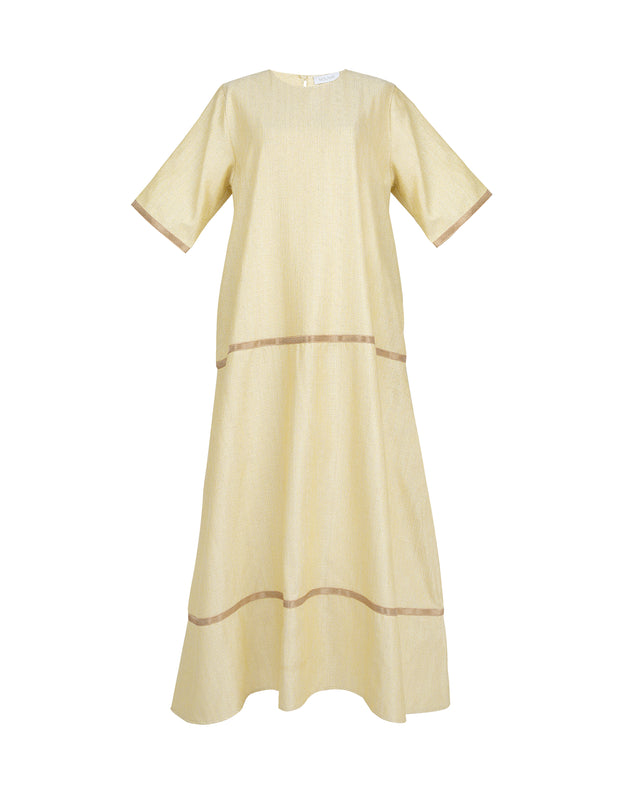 Shirt Cut Kaftan - Yellow
