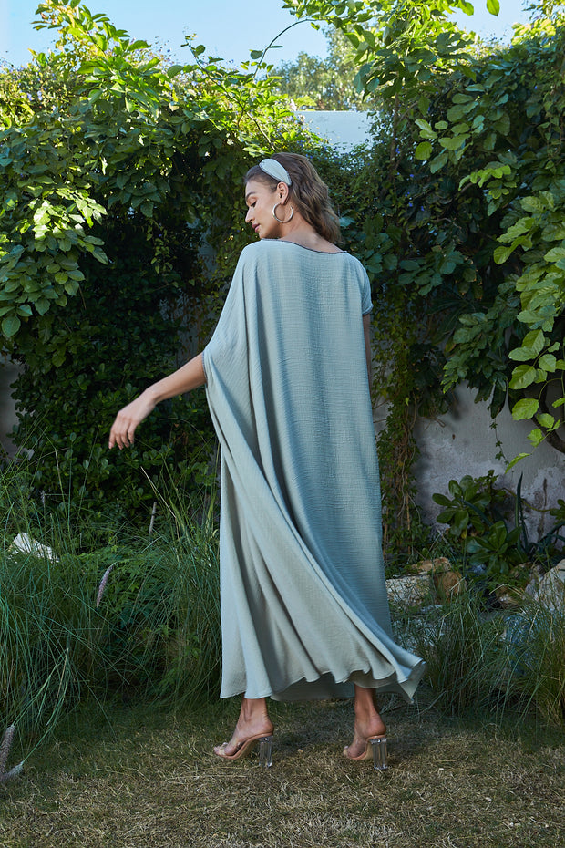 Off Shoulder Kaftan - Green