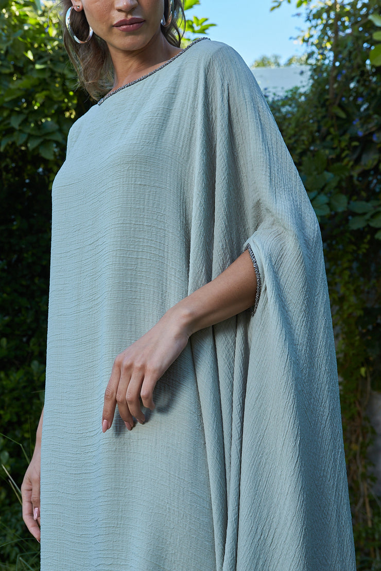 Off Shoulder Kaftan - Green