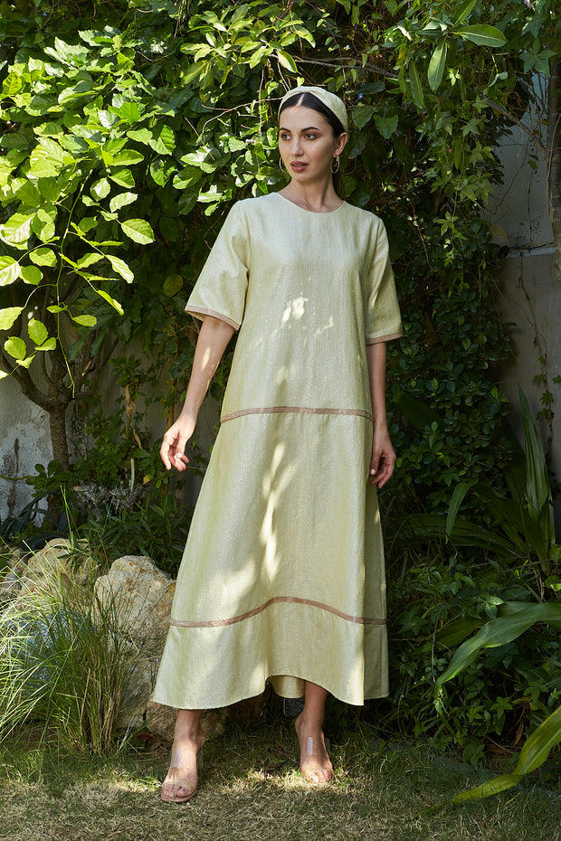 Shirt Cut Kaftan - Yellow