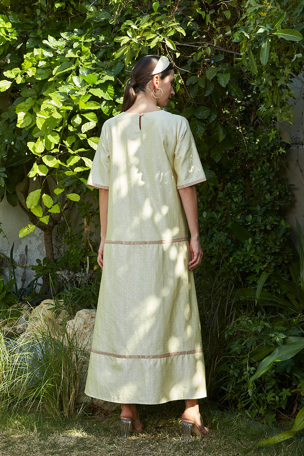 Shirt Cut Kaftan - Yellow