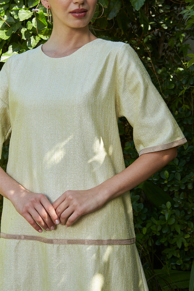 Shirt Cut Kaftan - Yellow