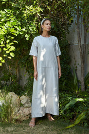 Shirt Cut Kaftan - Silver