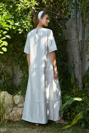 Shirt Cut Kaftan - Silver