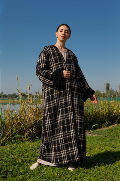 Coat Tweed checkered Abaya