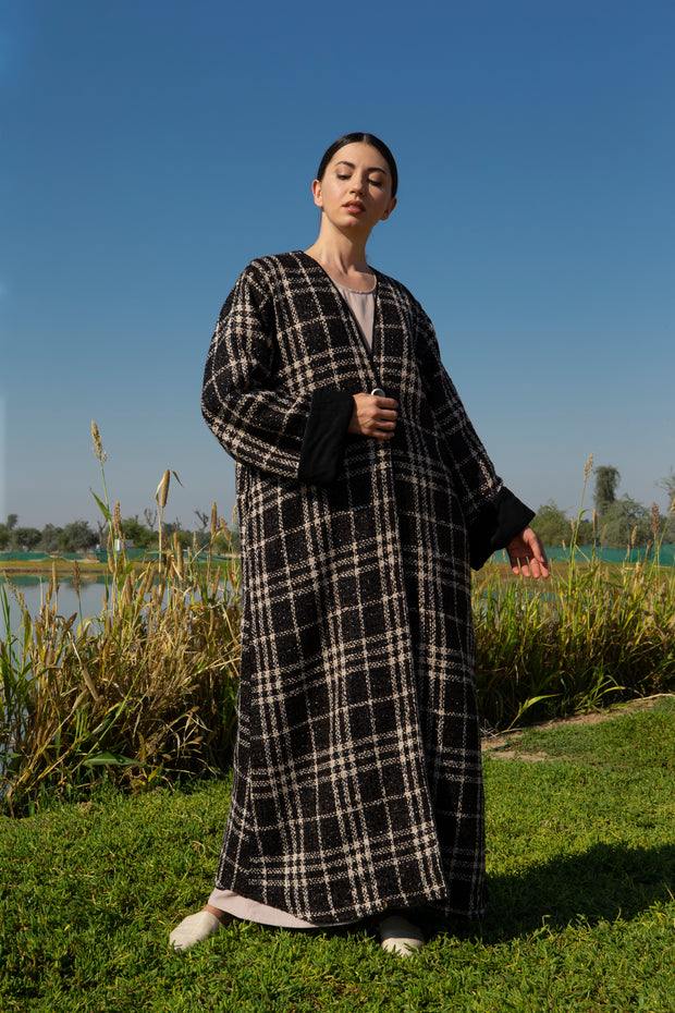 Coat Tweed checkered Abaya