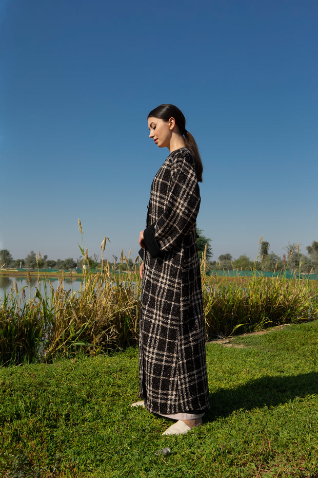 Coat Tweed checkered Abaya