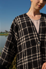 Coat Tweed checkered Abaya
