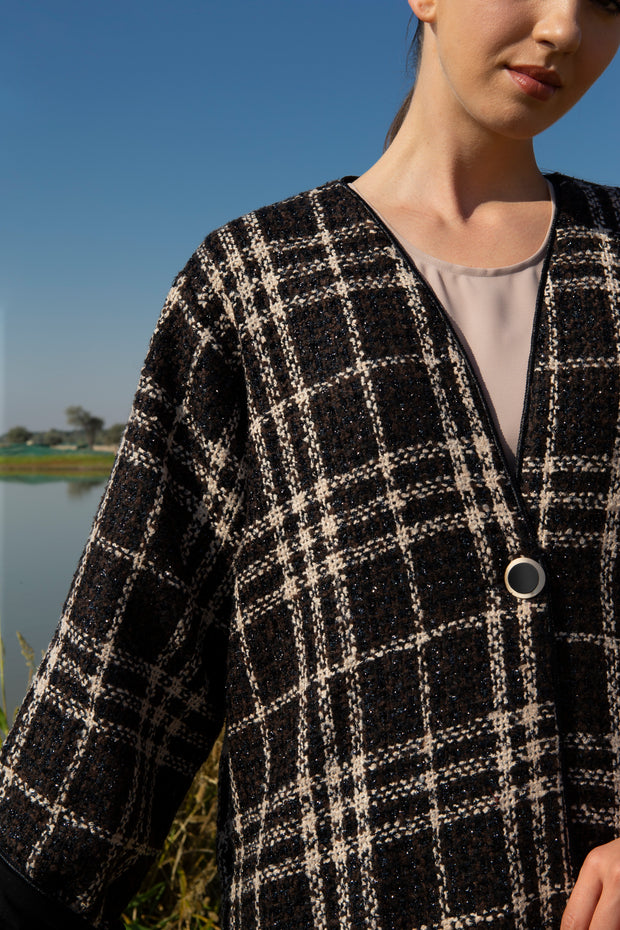 Coat Tweed checkered Abaya