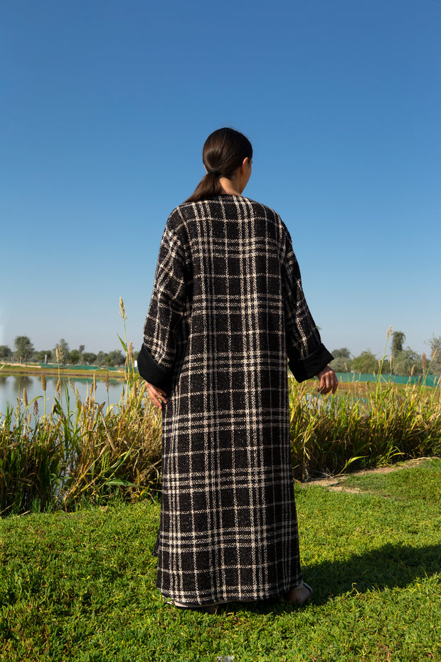 Coat Tweed checkered Abaya
