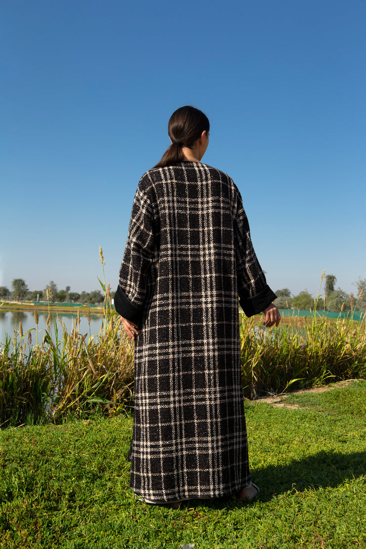 Coat Tweed checkered Abaya