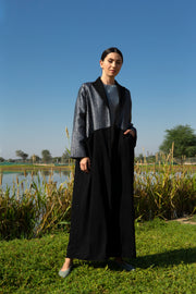 Black Abaya with Silver