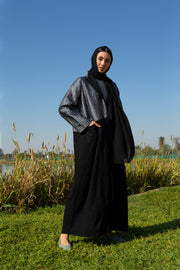 Black Abaya with Silver