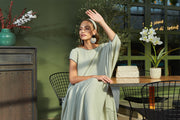 Off Shoulder Kaftan - Green