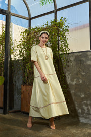 Shirt Cut Kaftan - Yellow