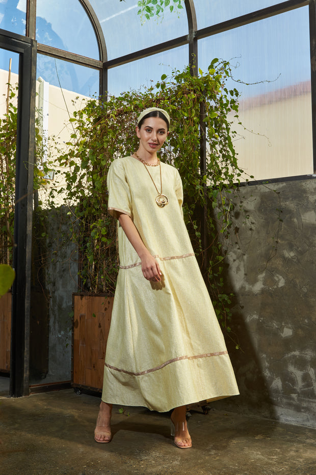 Shirt Cut Kaftan - Yellow