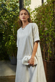 Shirt Cut Kaftan - Silver